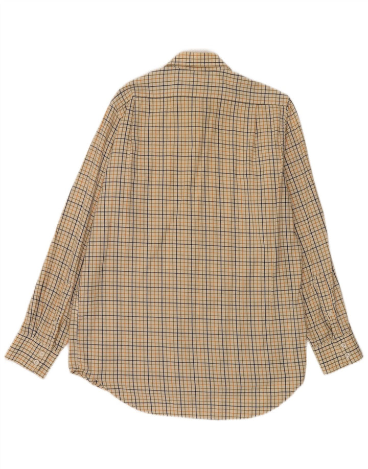 Musto Herre Regular Fit Skjorte Størrelse 15 1/2 Medium Gul Plaid Bomuld