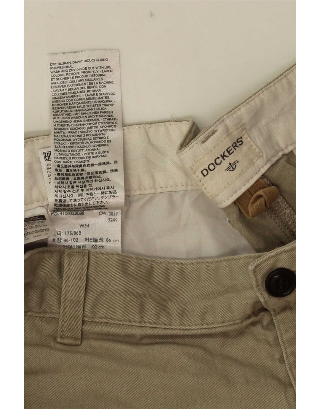 Dockers Herre Cargo Shorts W34 Large Khaki Bomuld