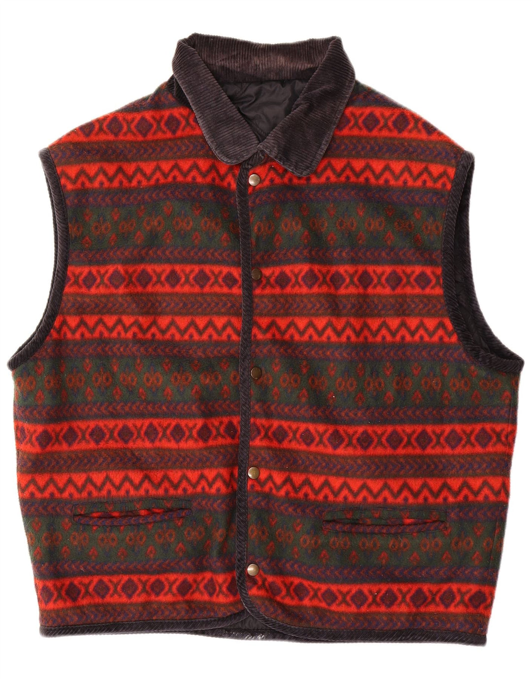 Vintage Herre Vendbar Quiltet Gilet UK 40 Large Black