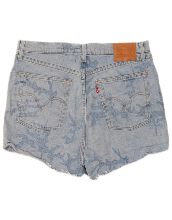 Levi's Dame Ribcage Højtaljede denimshorts W32 Large Blue Camouflage