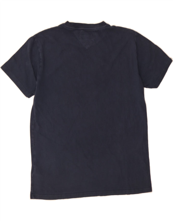 TOMMY HILFIGER Mens Graphic T-Shirt Top Medium Navy Blue Cotton Vintage Tommy Hilfiger and Second-Hand Tommy Hilfiger from Messina Hembry 