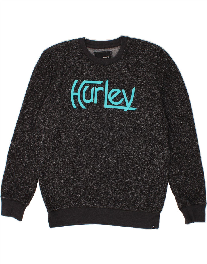 HURLEY Mens Graphic Sweatshirt Jumper Large Grey Cotton Vintage Hurley and Second-Hand Hurley from Messina Hembry 