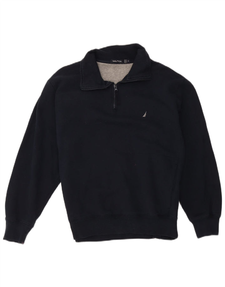 Nautica sweatshirt med lynlås til mænd, medium marineblå bomuld