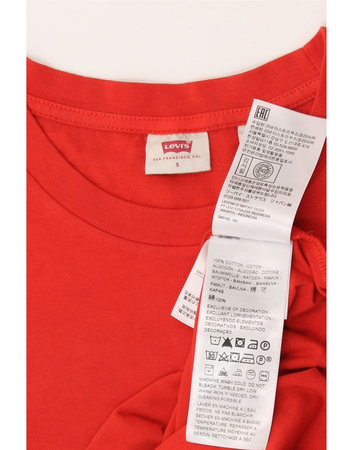 Levi's Dame T-Shirt Top UK 10 Lille Orange Bomuld