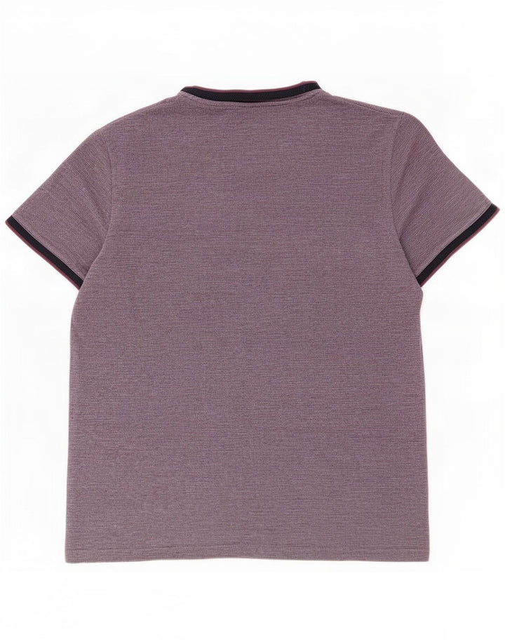 Ted Baker Herre T-Shirt Top Størrelse 4 Stor Lilla Bomuld