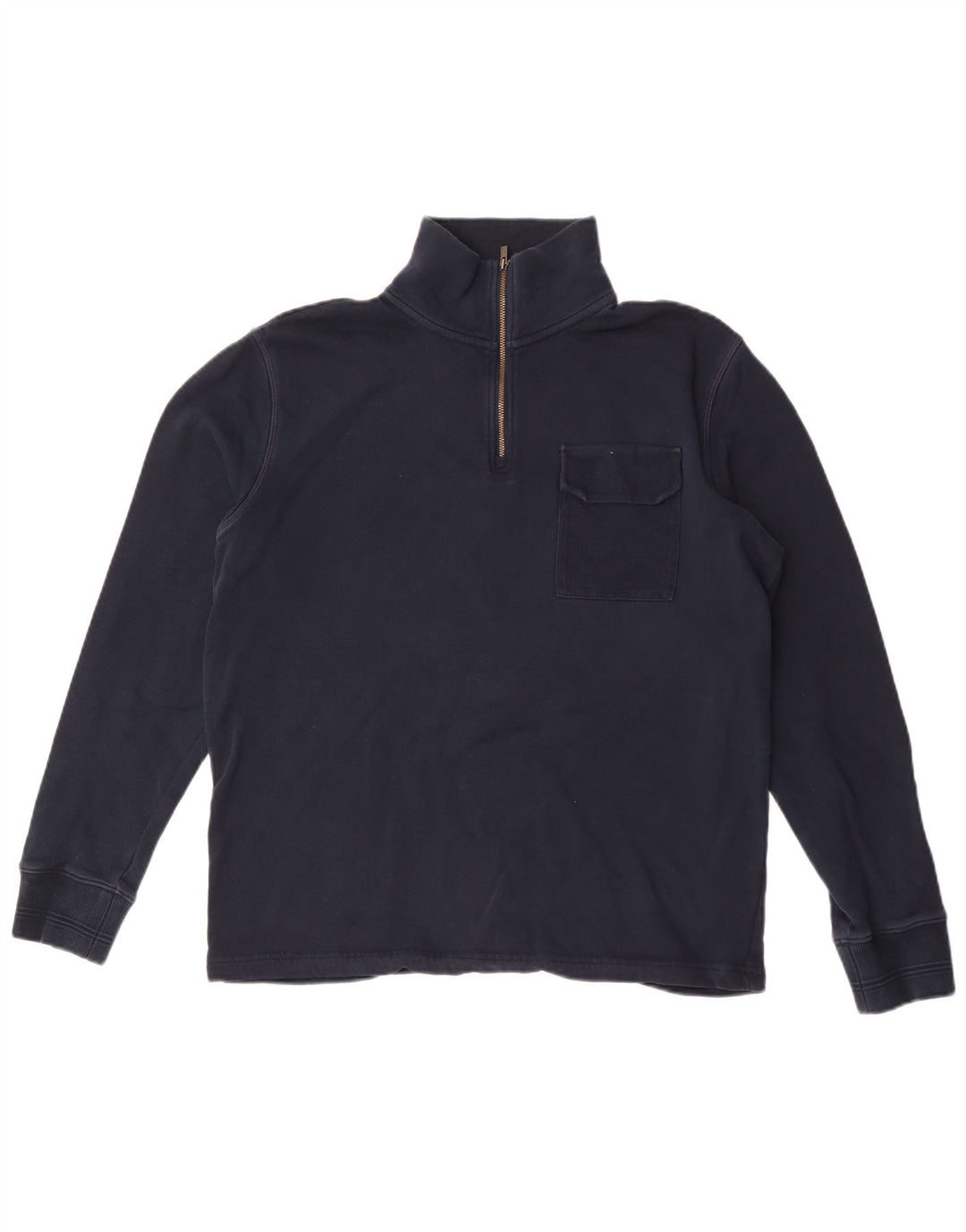 Marks & Spencer Sweatshirt med lynlås til mænd Medium marineblå bomuld