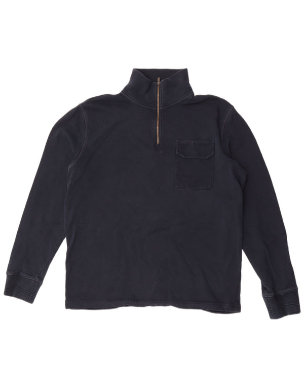 Marks & Spencer Sweatshirt med lynlås til mænd Medium marineblå bomuld