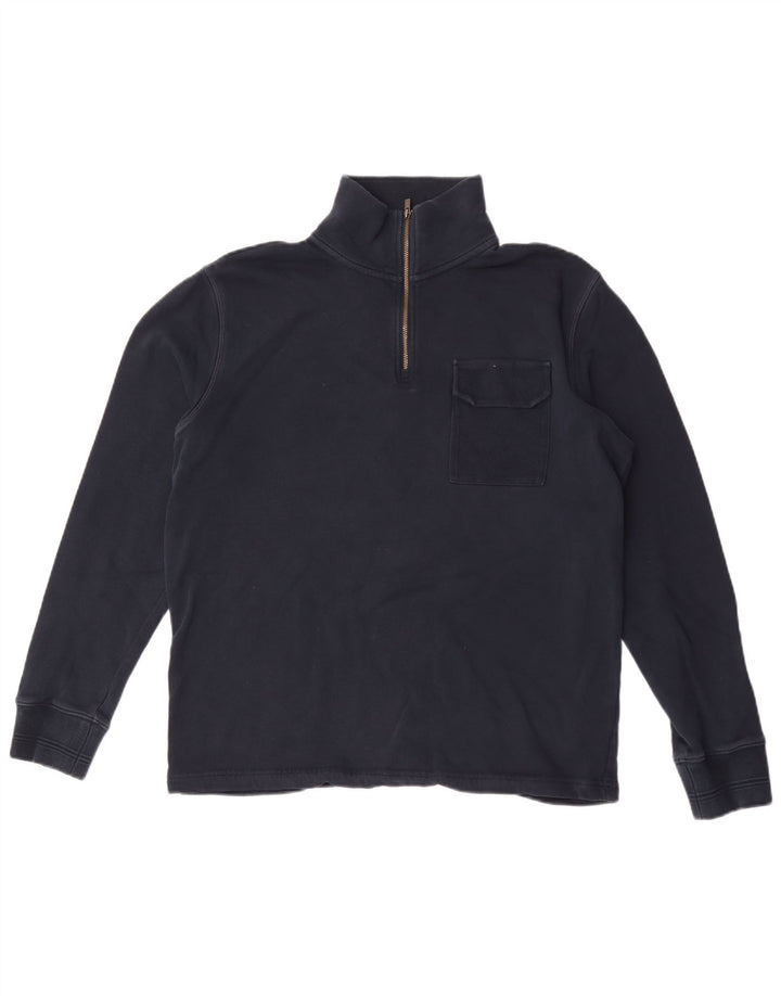 Marks & Spencer Sweatshirt med lynlås til mænd Medium marineblå bomuld