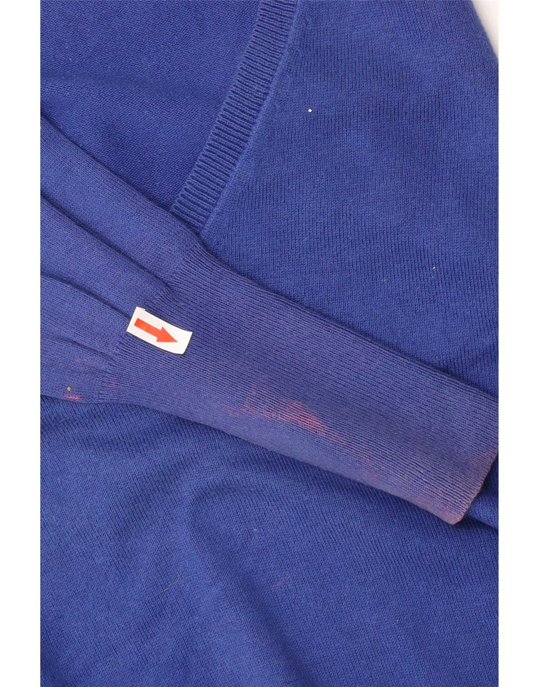Zara Dame V-hals sweater UK 12 Medium Blue Bomuld