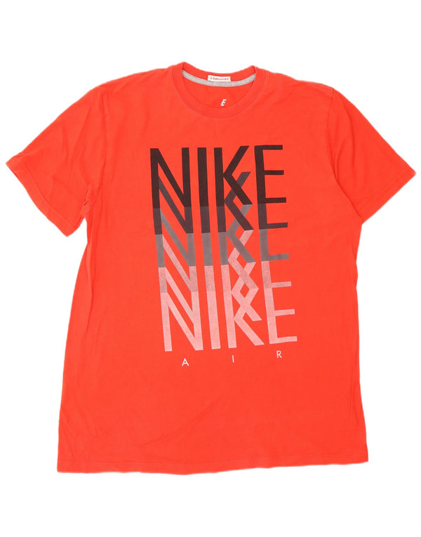 NIKE Grafisk T-shirt top til mænd, stor rød bomuld