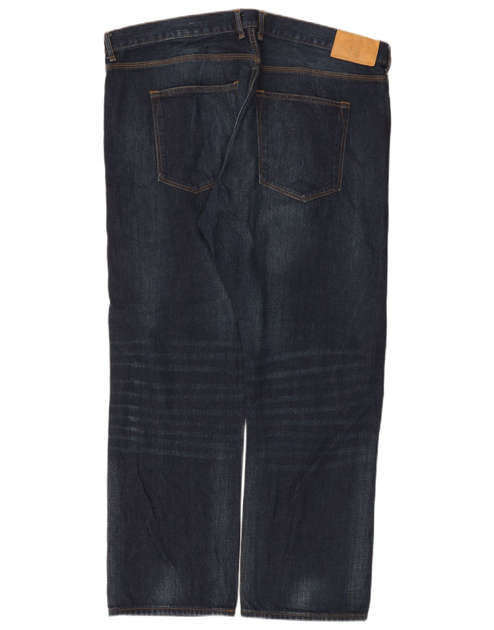 Marks & Spencer Herre Relaxed Straight Jeans W42 L29 Marineblå Bomuld