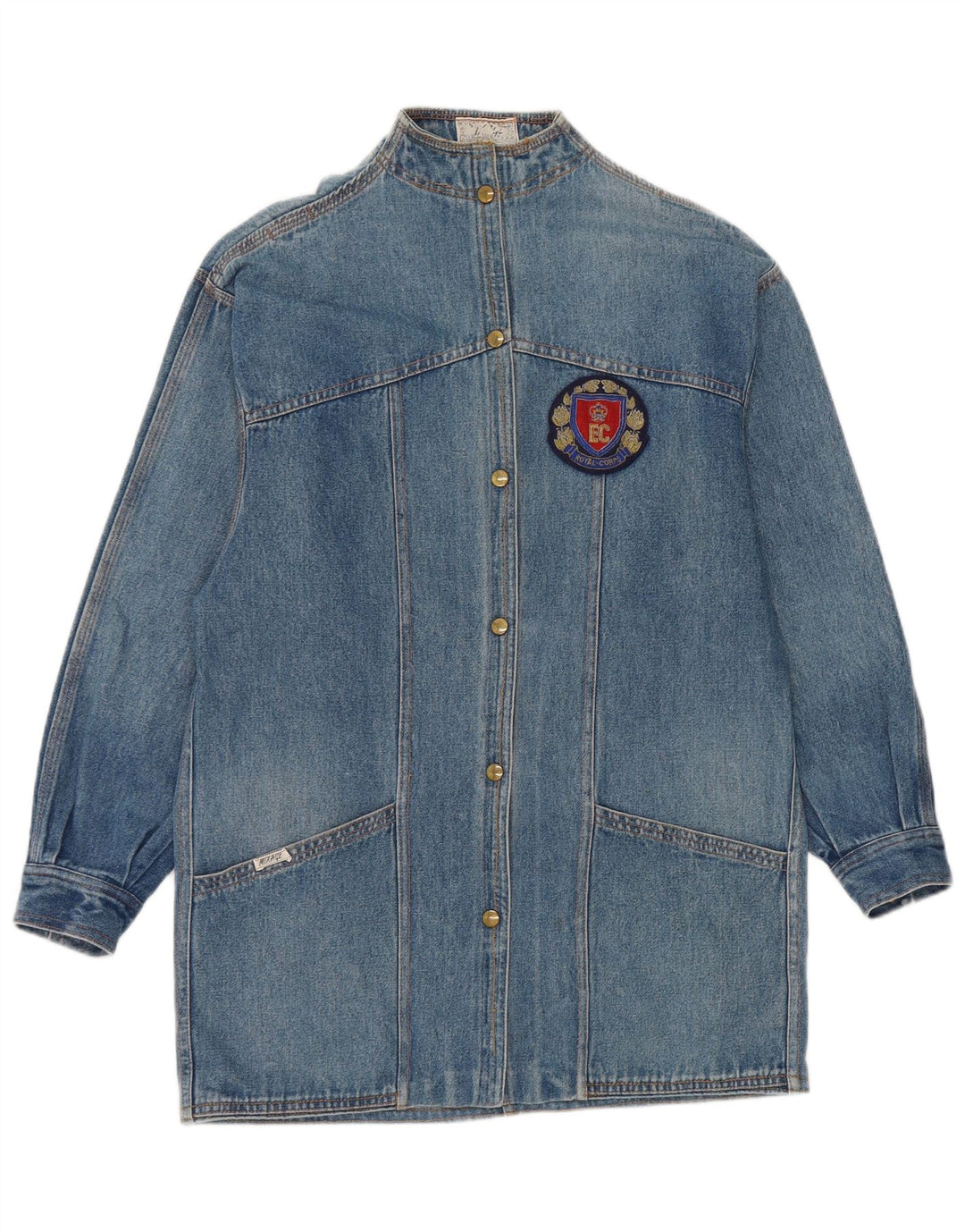Vintage denimjakke til kvinder UK 14 Medium Blue