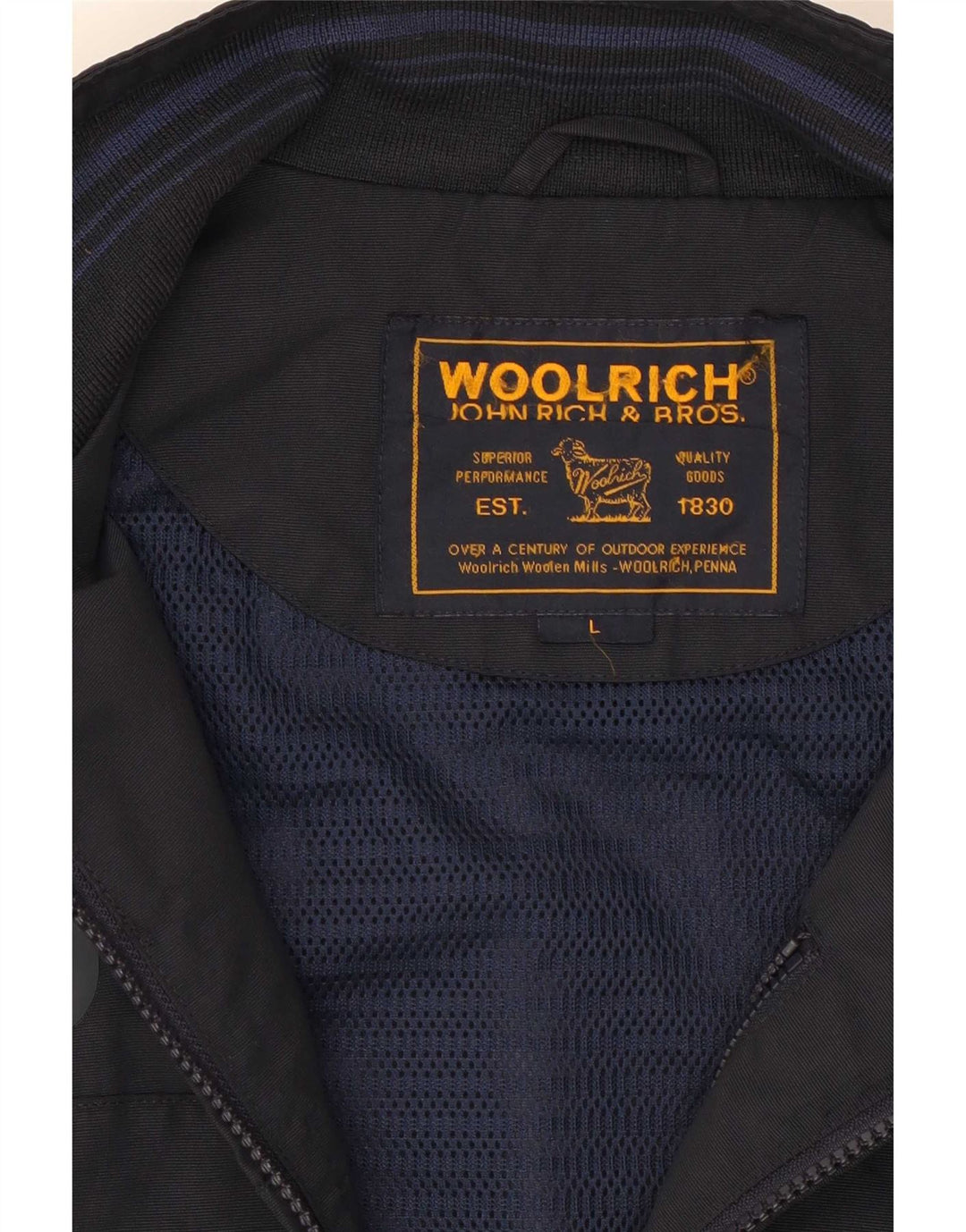 Woolrich Herre grafisk ærmeløs træningsdragt Topjakke Stor marineblå