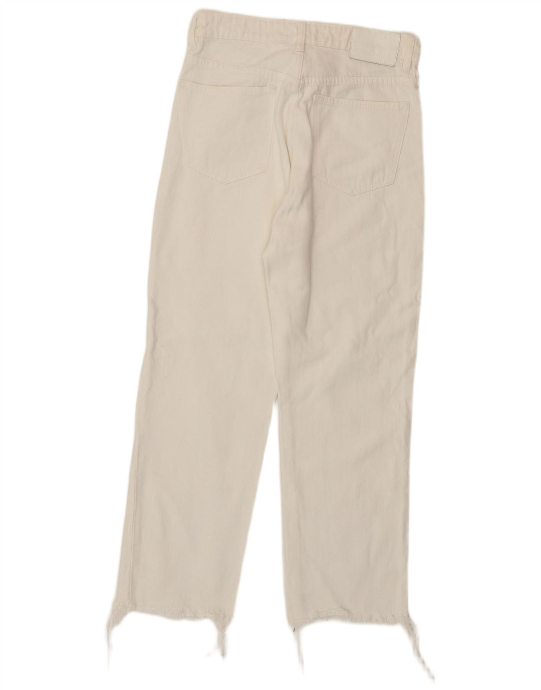 Zara Dame Straight Jeans EU 38 Small W28 L26 Hvid Bomuld