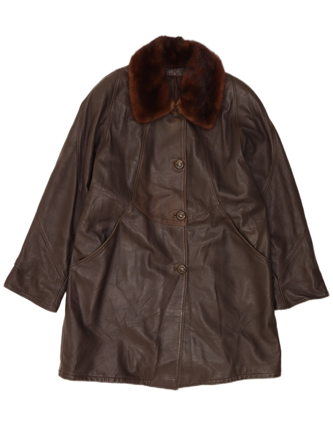 Vintage overfrakke til kvinder UK 18 XL Brun