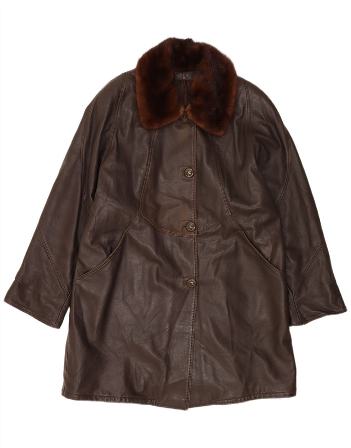 Vintage overfrakke til kvinder UK 18 XL Brun