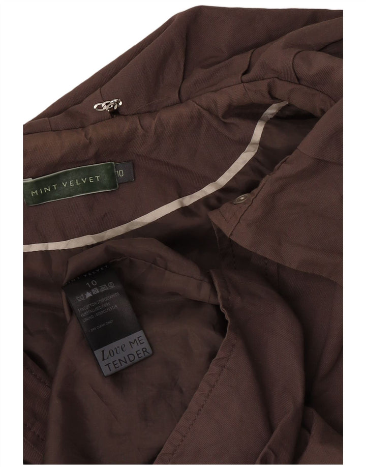 MINT VELVET Dame Oversized Parka Jacket UK 10 Small Brown Bomuld