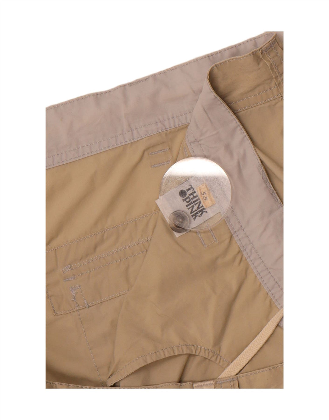 THINK PINK Mens Cargo Shorts IT 58 4XL W42 Beige Cotton Vintage Think Pink and Second-Hand Think Pink from Messina Hembry 