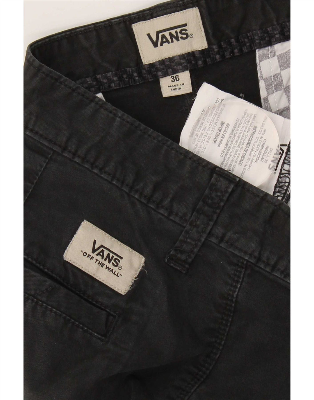 Vans Herre Slim Chino Bukser W36 L32 Sort Bomuld