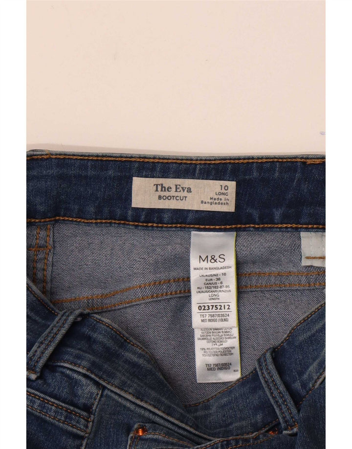 Marks & Spencer Dame The Eva Bootcut Jeans UK 10 Small W28 L34 Blue