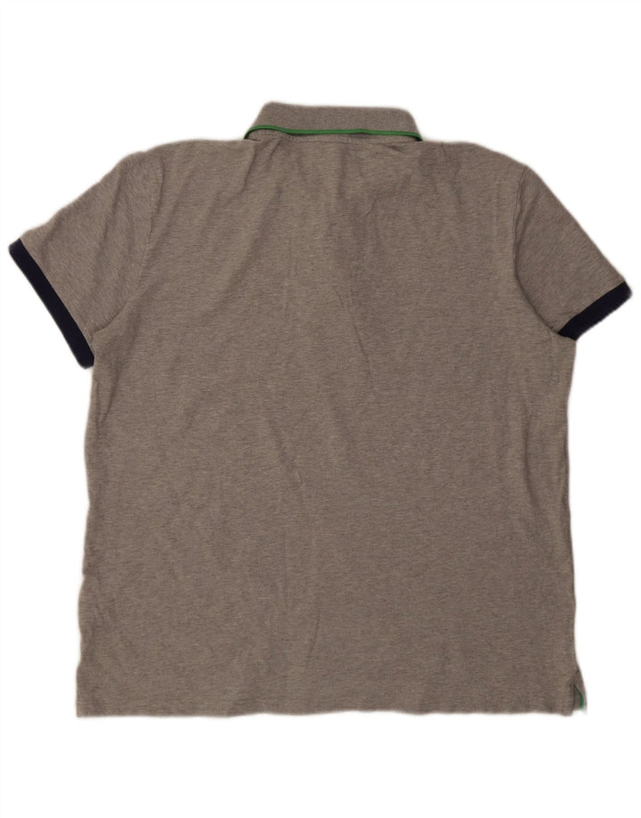 Benetton herre poloshirt 2XL grå bomuld
