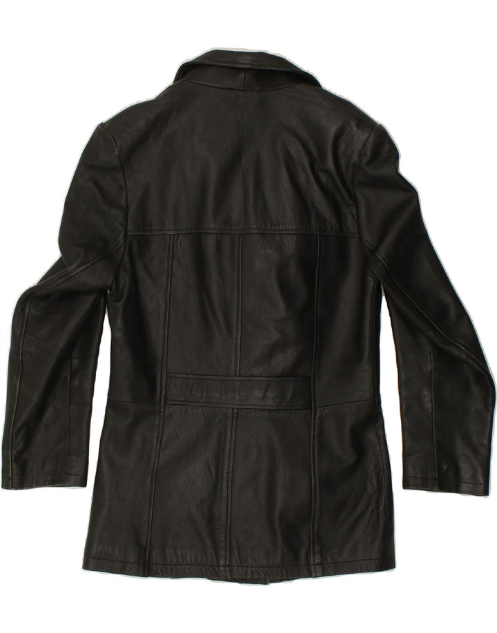 MORENA Womens Leather Jacket UK 10 Small Black Vintage Morena and Second-Hand Morena from Messina Hembry 