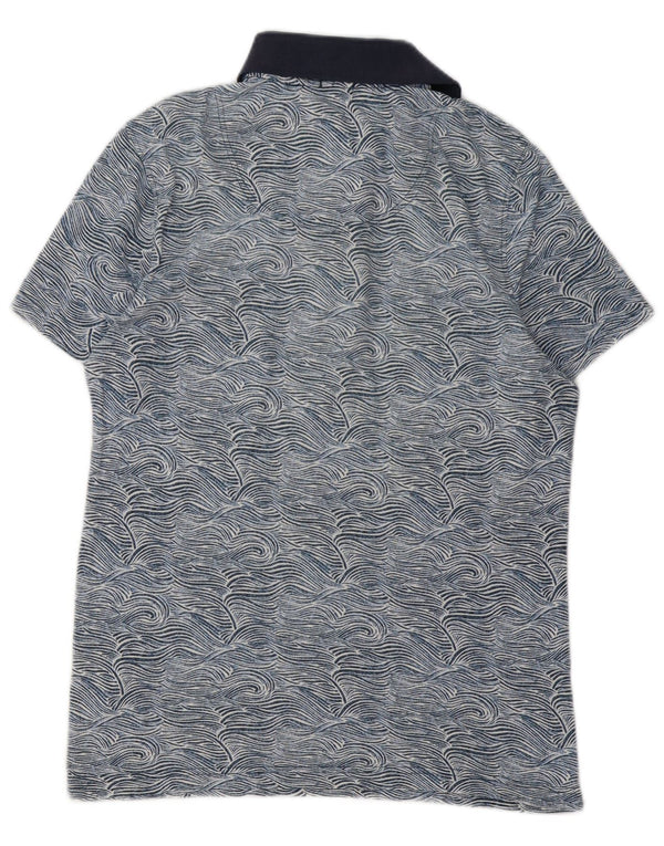 Abercrombie & Fitch Herre Muscle Abstrakt mønster Polo Shirt Medium Blue