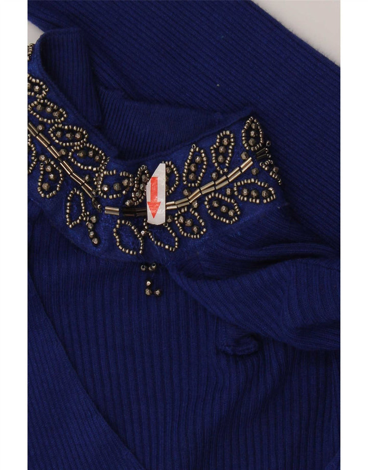 Oasis Womens Crop Top UK 8 Small Blue Viscose
