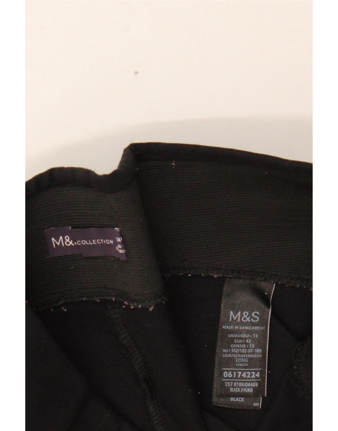 MARKS & SPENCER Leggings til kvinder UK 14 Stor sort viskose