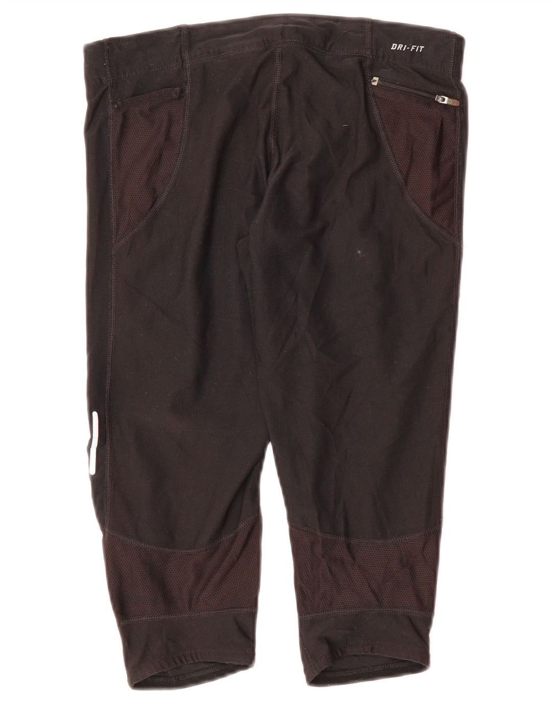 NIKE Dame Dri Fit Capri Træningsdragt Bukser UK 12 Medium Sort Polyester