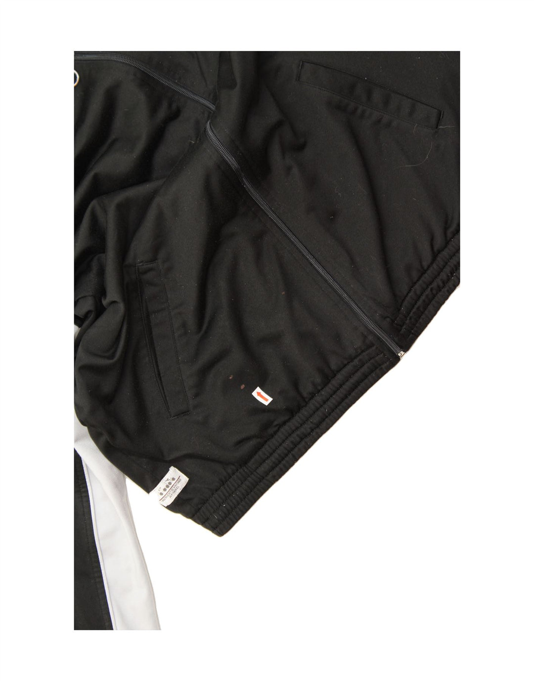 DIADORA Herre grafisk træningsdragt topjakke UK 40 Medium Sort Colourblock