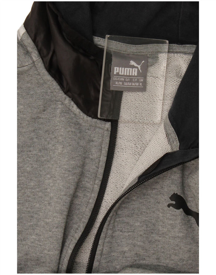 Puma Hættetrøje med lynlås til mænd XL Grå Colourblock