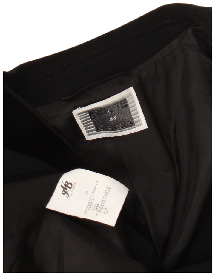 Perte by Krizia Dame 1-knaps blazerjakke UK 18 XL Sort Triacetat