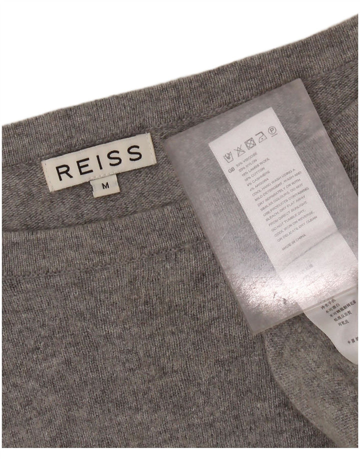 REISS Dame Boat Neck Jumper Sweater UK 14 Medium Grey Viscose