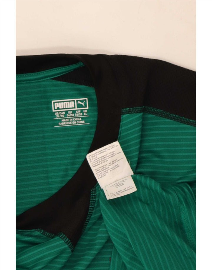 Puma Herre Grafisk T-Shirt Top XL Grøn Colourblock Polyester