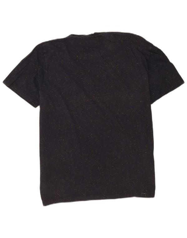 Cos Herre T-shirt Top Medium Marineblå Flecked Bomuld