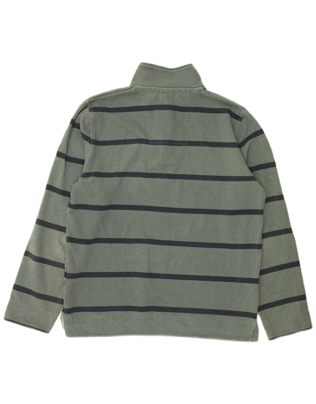 J. Crew Sweatshirt med lynlås til mænd mellem grøn stribet bomuld