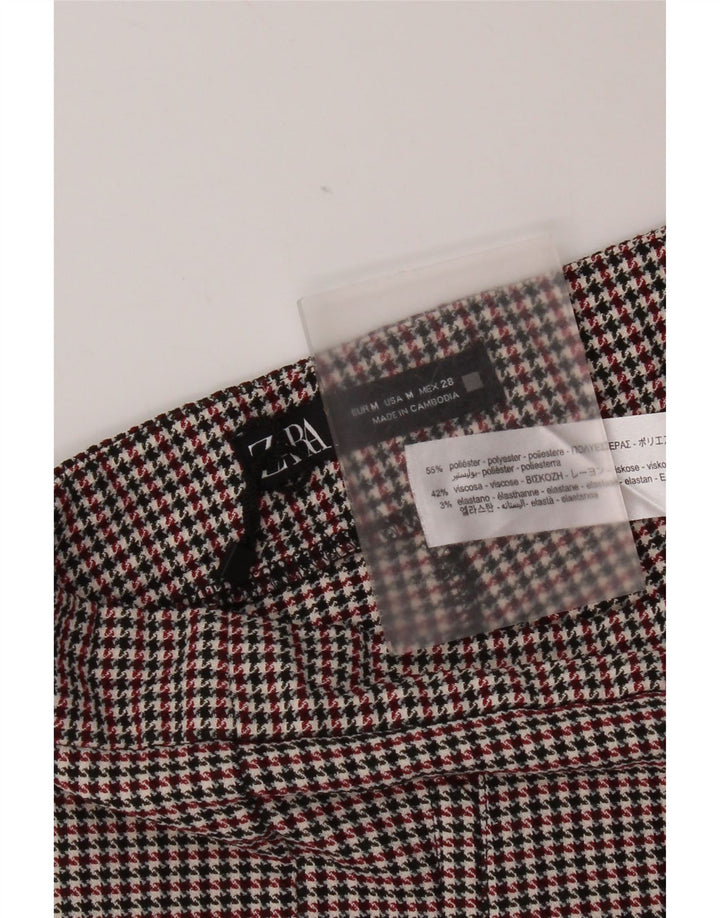 Zara skinny bukser til kvinder Medium rød Houndstooth polyester
