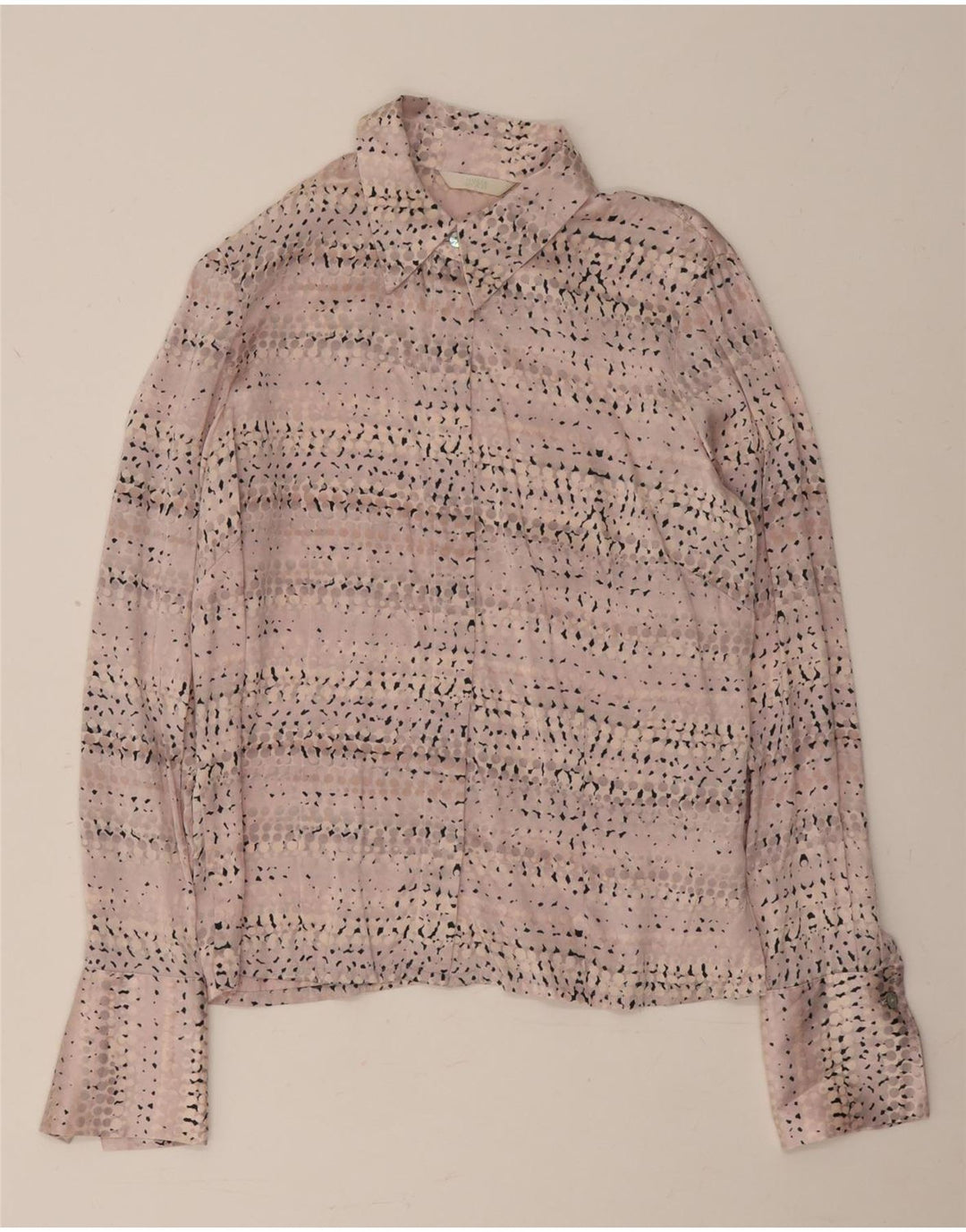 Marks & Spencer Dameskjortebluse UK 12 Medium Pink Plettet Silke