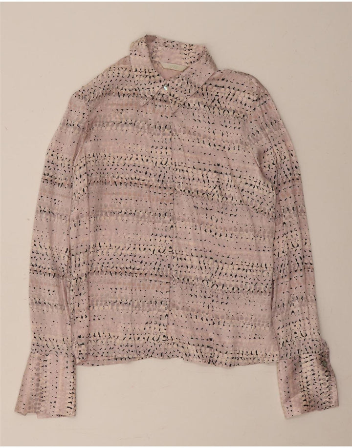 Marks & Spencer Dameskjortebluse UK 12 Medium Pink Plettet Silke