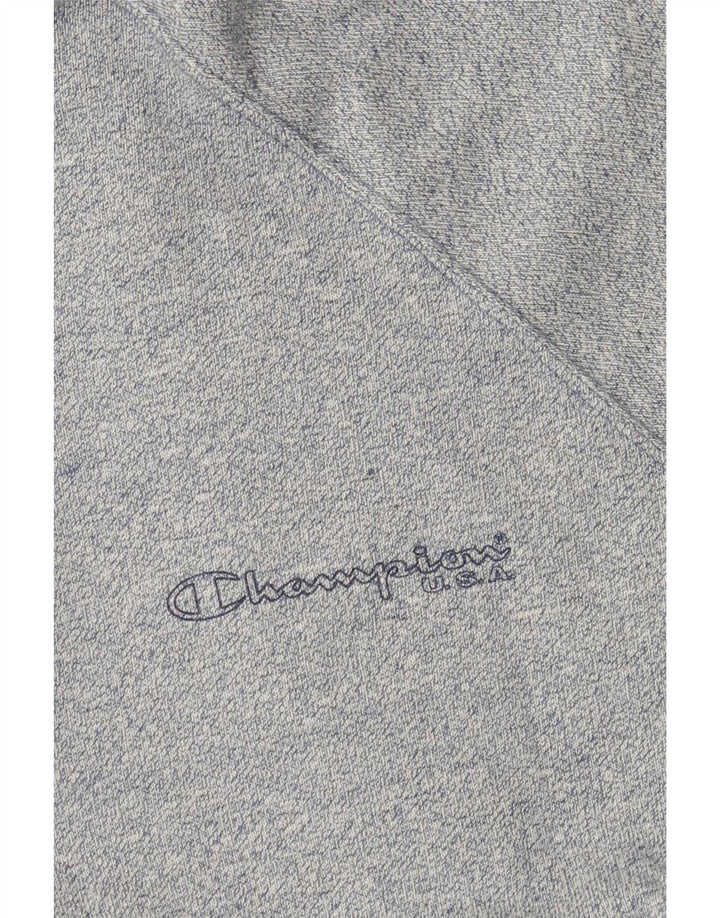 Champion Herre Zip Neck Sweatshirt Jumper Large Grå