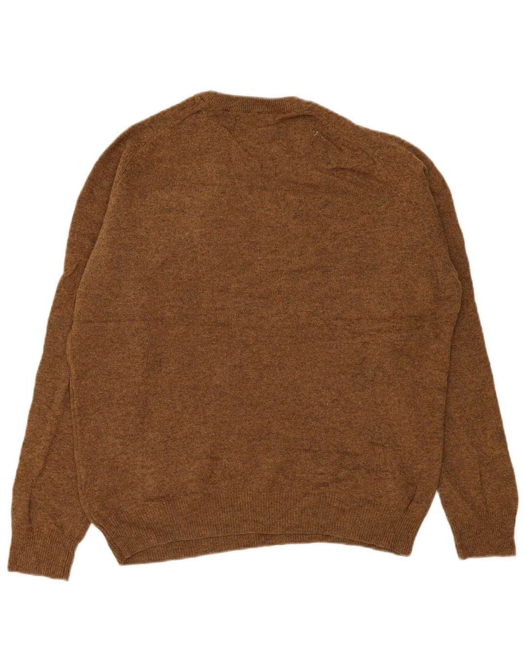 Marks & Spencer Herre sweater med rund hals, medium brun lammeuld