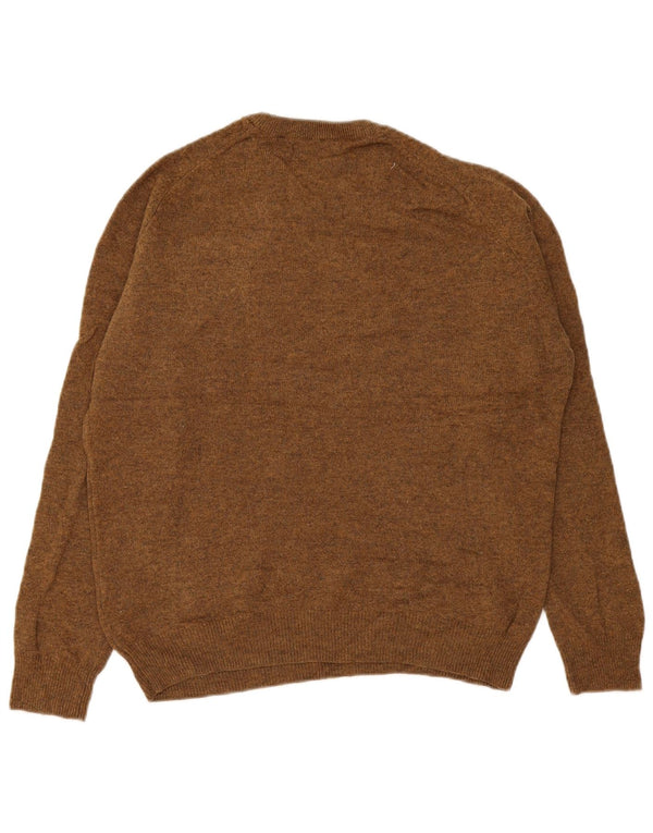 Marks & Spencer Herre sweater med rund hals, medium brun lammeuld