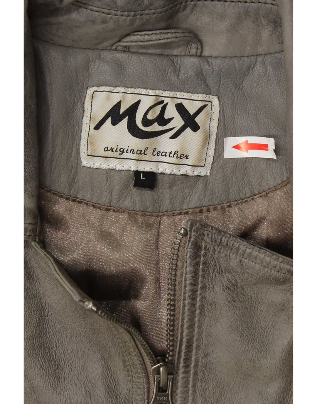 Max Womens Læder Biker Jacket UK 14 Large Grey Læder