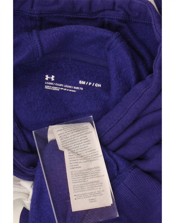 UNDER ARMOUR Mens Graphic Hoodie Jumper Medium Blue Cotton