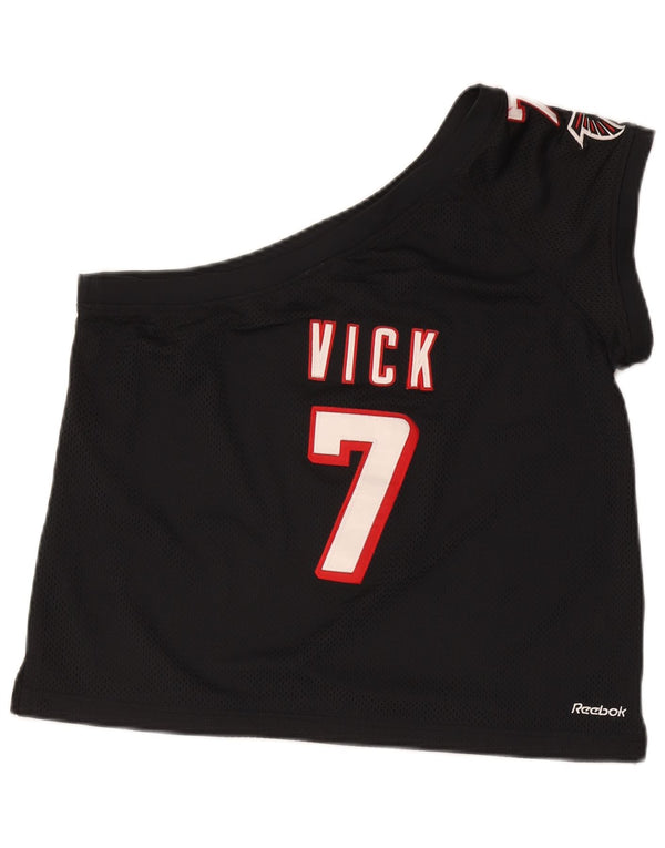 Reebok Dame Vick Atlanta Falcons Crop One Shoulder Top UK 18 XL Sort