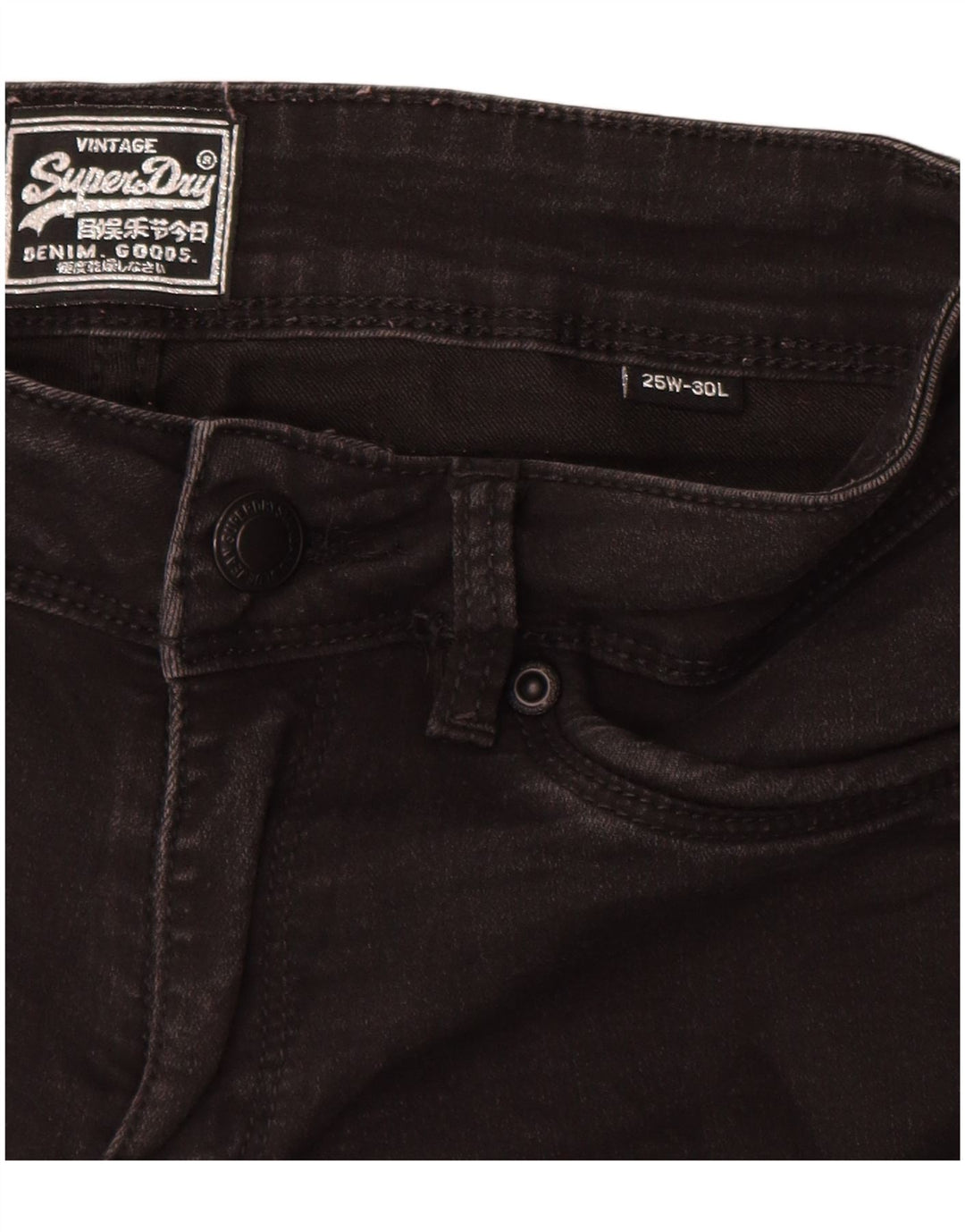 SUPERDRY Skinny Jeans til kvinder W25 L30 Sort bomuld