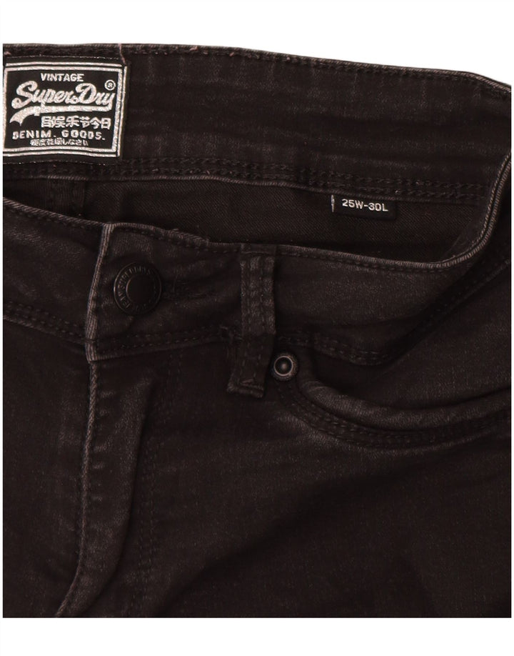 SUPERDRY Skinny Jeans til kvinder W25 L30 Sort bomuld