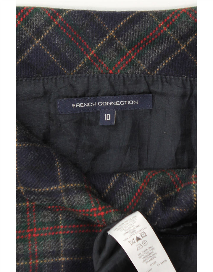 FRANSK FORBINDELSE Dameskedekjole UK 10 Small Navy Blue Check