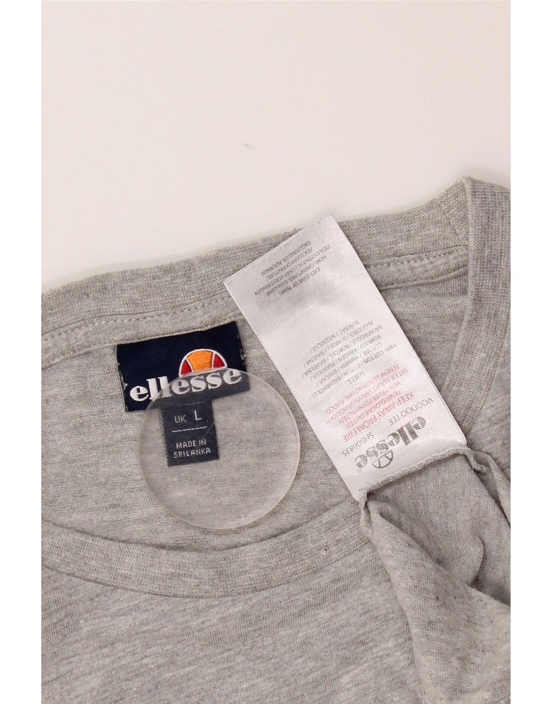 Ellesse Herre T-Shirt Top Stor Grå Flecked Bomuld